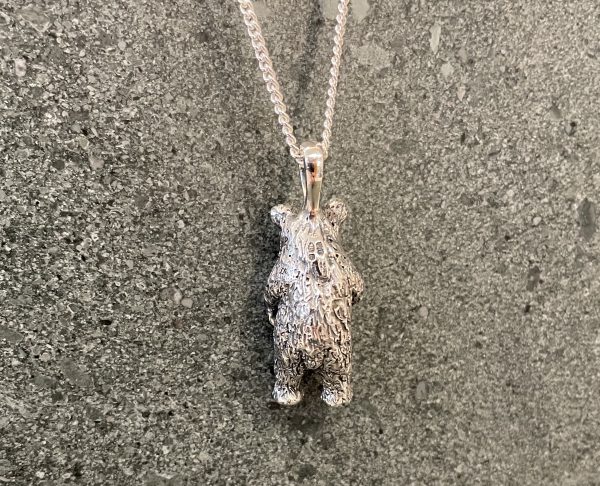 Handmade Solid Silver, Grizzly Bear Necklace - Image 3
