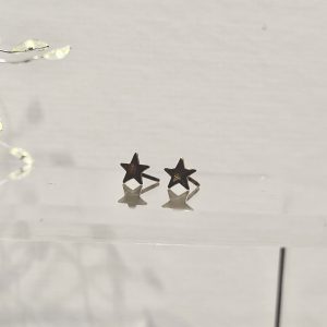 Brass Stud Earrings, Stars, Handmade