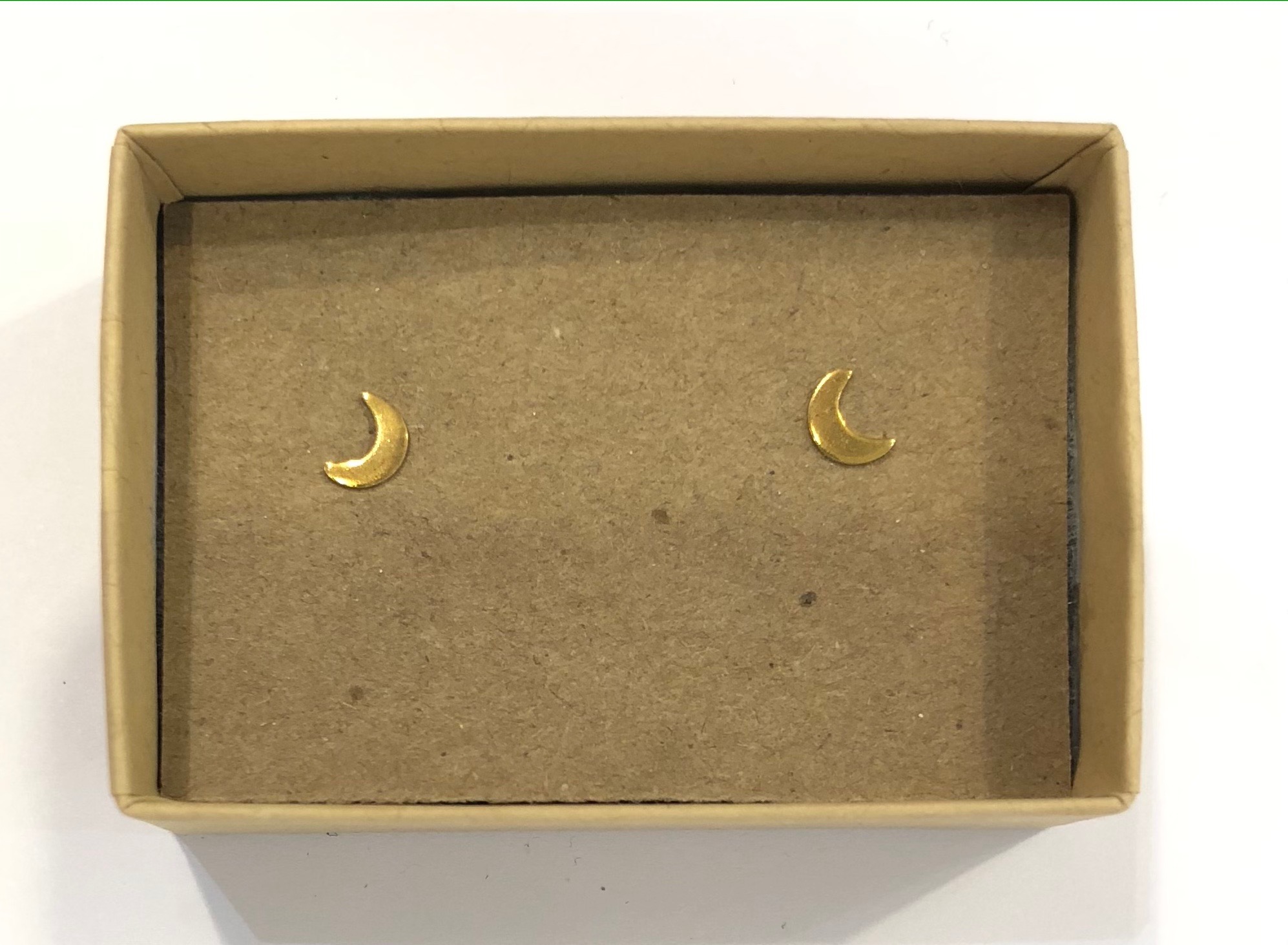 Ziria Designs Textured Moon Studs - Brass main image 0