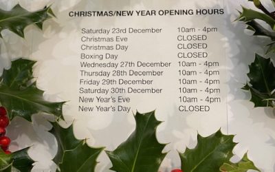 Christmas and New Year opening hours