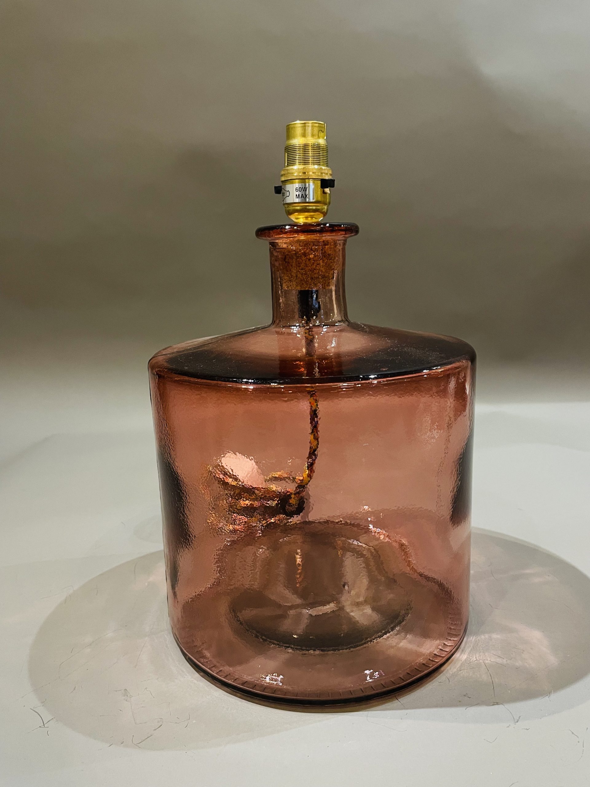 Recycled Glass Lamp, Flat Top in Pink - Image 5