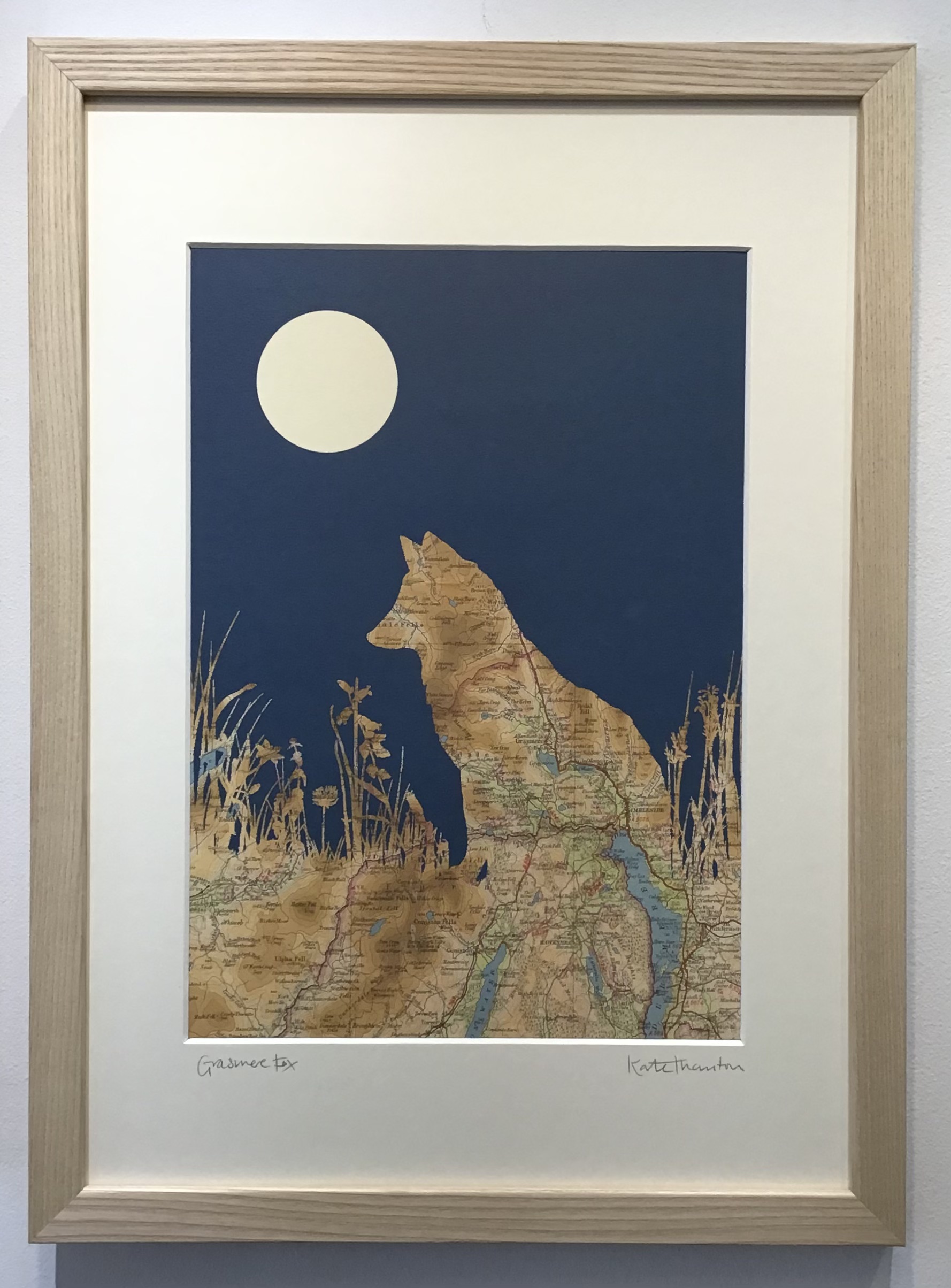 Framed Print of a Grasmere Map Through a Fox Image