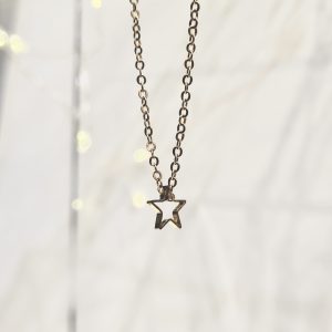 Gold-plated Necklace with Star Charm, Handmade