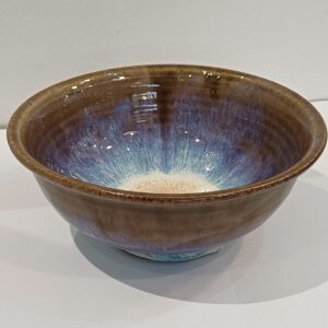 Handmade Cereal/Dessert Bowl, in Shades of Blue and Brown