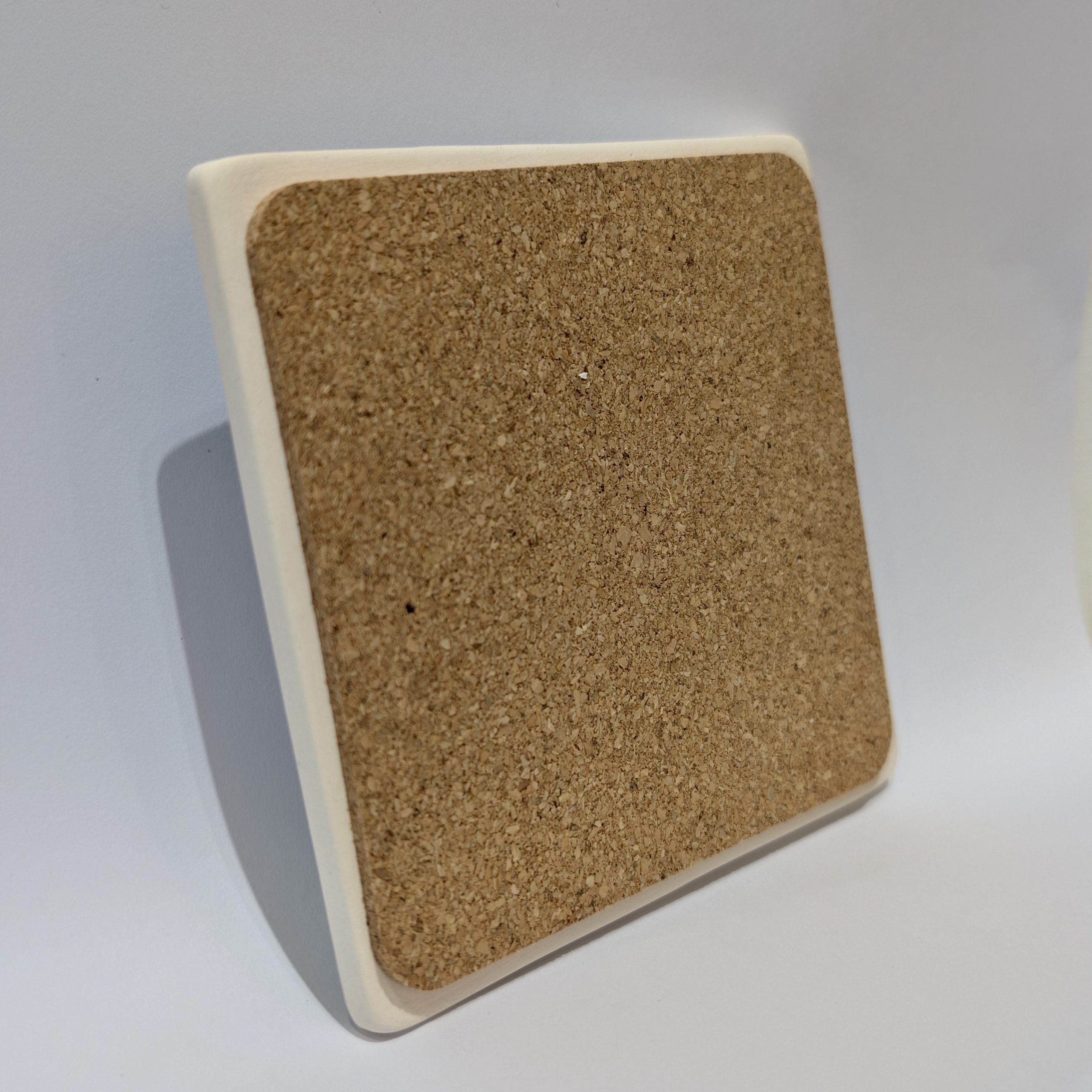 Handmade Ceramic Coaster, Horned White Sheep with Lamb - Image 3