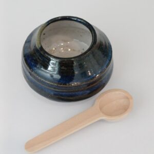 Handmade Stoneware Blue Glazed Salt Pot