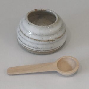 Handmade Stoneware White Glazed Salt Pot