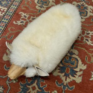 'Maxwell', Hand Carved Sheep Footstool, White Fleece