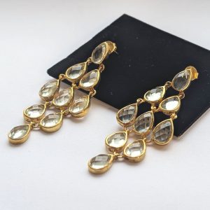 Green Amethyst Dangle Earrings