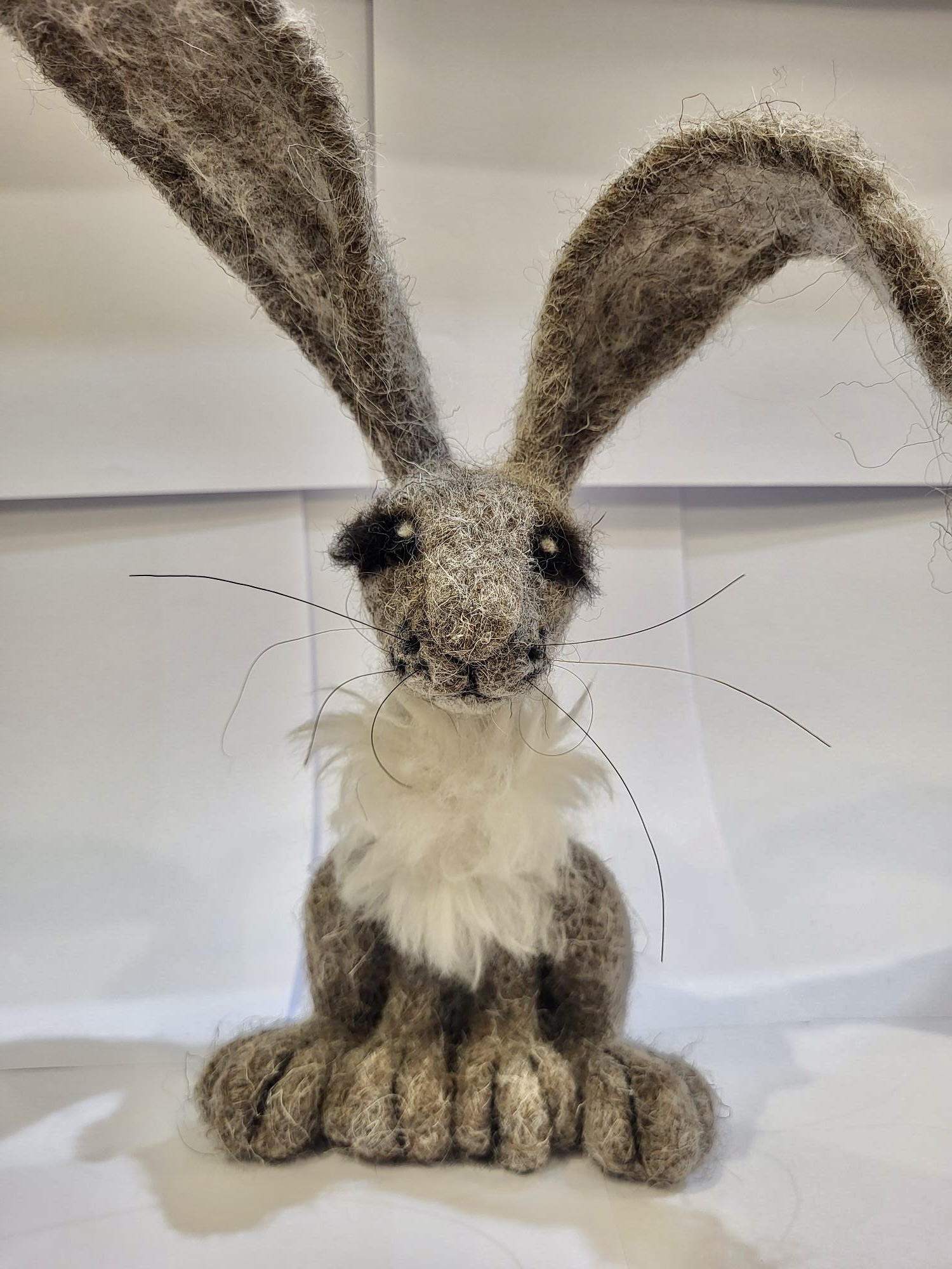 Hand Felted Hare, Grey, Made in Cumbria