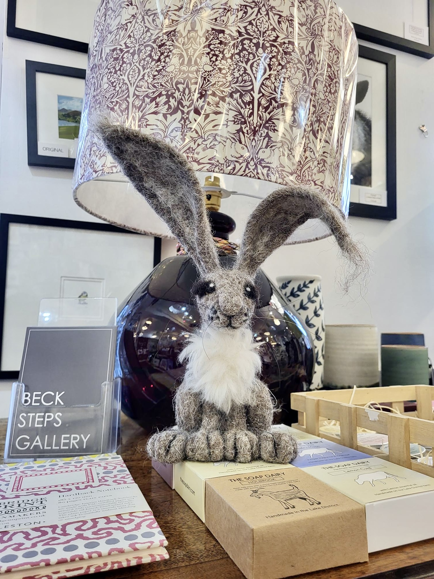 Hand Felted Hare, Grey, Made in Cumbria - Image 2