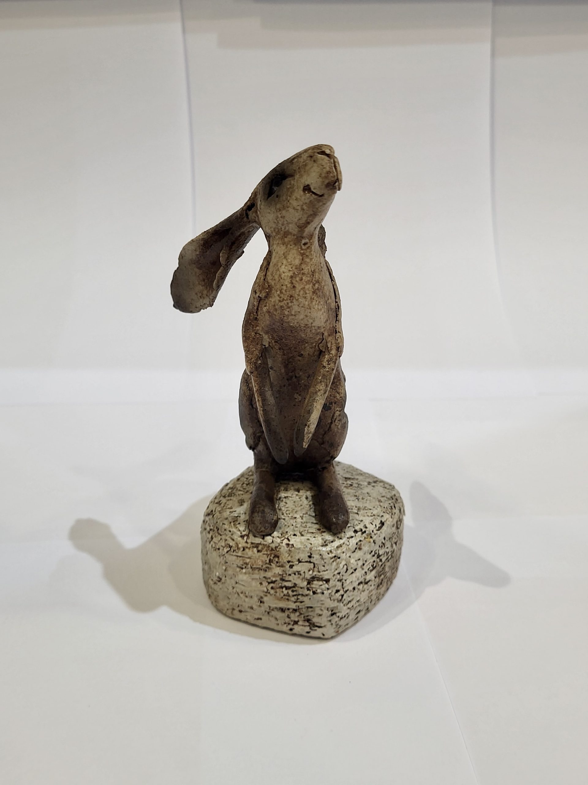Miniature Hare on Plinth - Moongazing, Stoneware Ceramic - Image 3