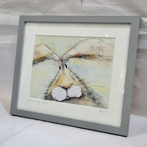Quirky Hare, Limited Edition Print, Light Grey Frame