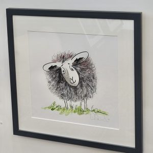 Herdwick sheep, Original Mixed Media, David Pooley, Framed and Mounted 01