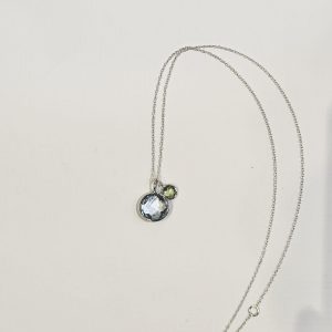 Blue Topaz and Peridot Necklace