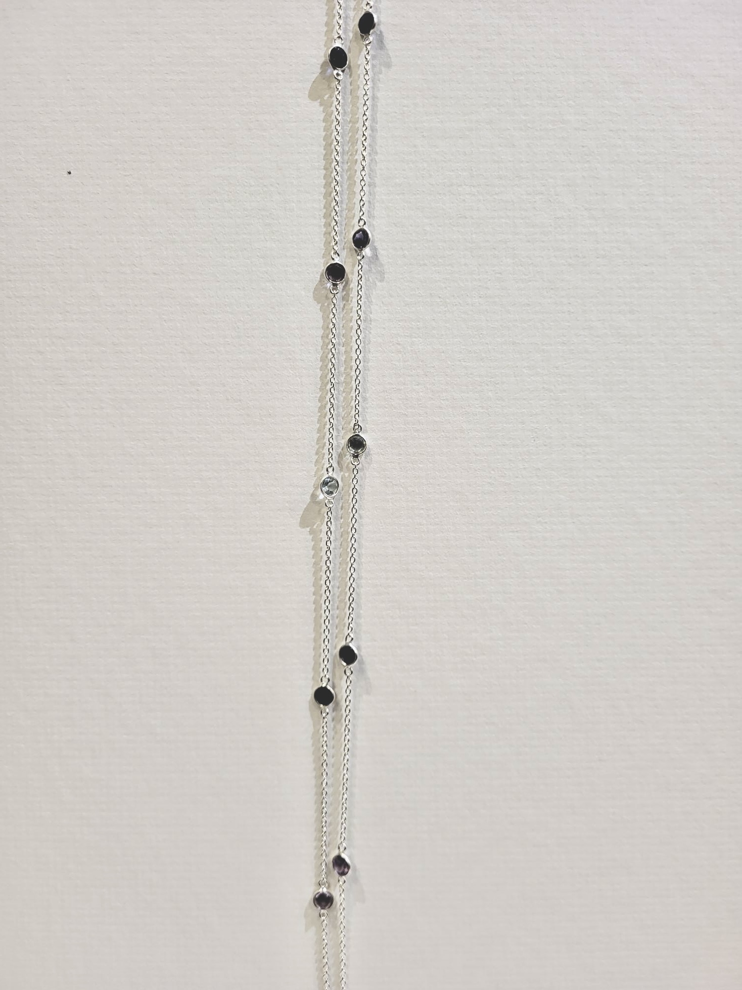 Long Silver Amethyst, Aquamarine & Iolite Necklace - Image 2