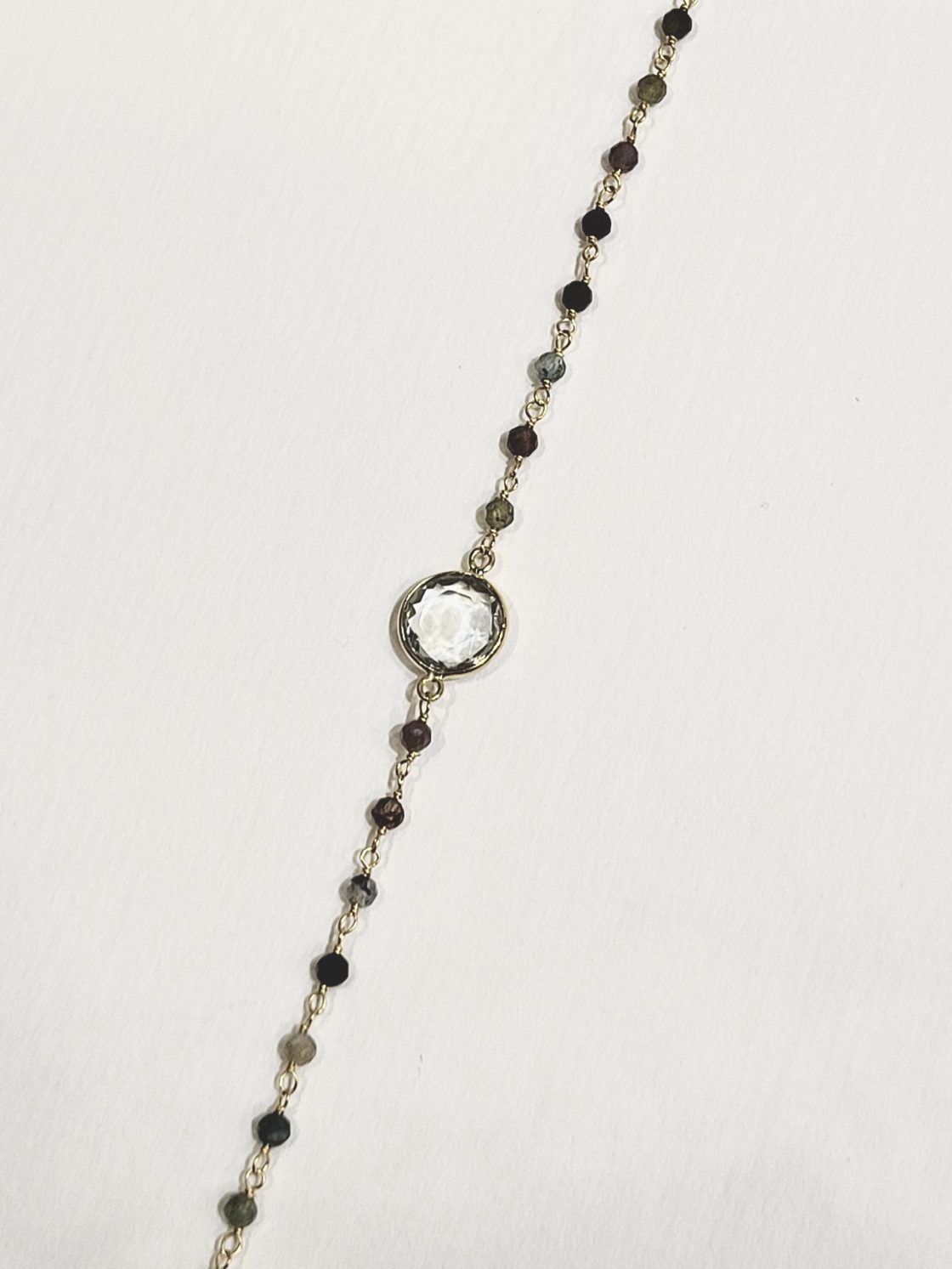 Beaded Green Amethyst Pendant Bracelet - Image 3