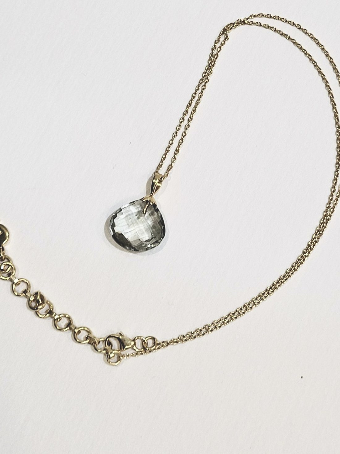 Green Amethyst Pendant Necklace