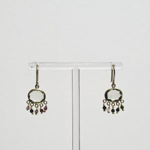 Green Amethyst & Tourmaline Drop Earrings