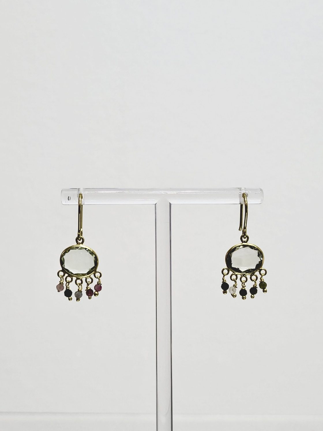 Green Amethyst & Tourmaline Drop Earrings