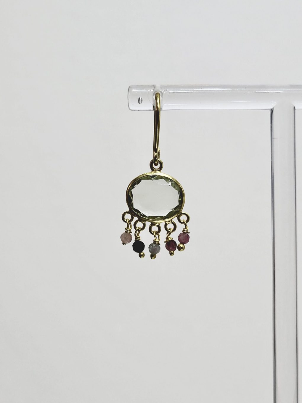Green Amethyst & Tourmaline Drop Earrings - Image 2