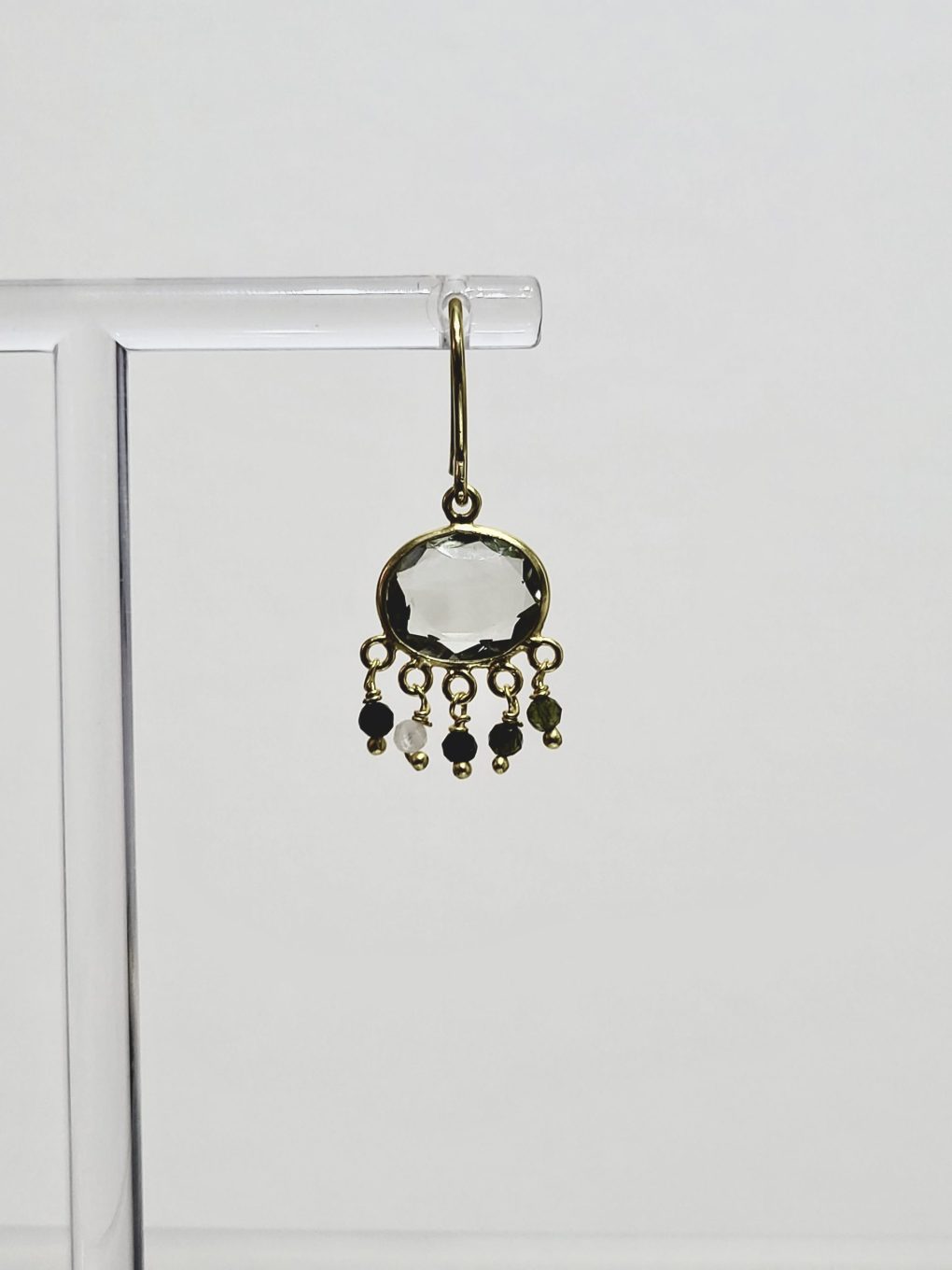 Green Amethyst & Tourmaline Drop Earrings - Image 3