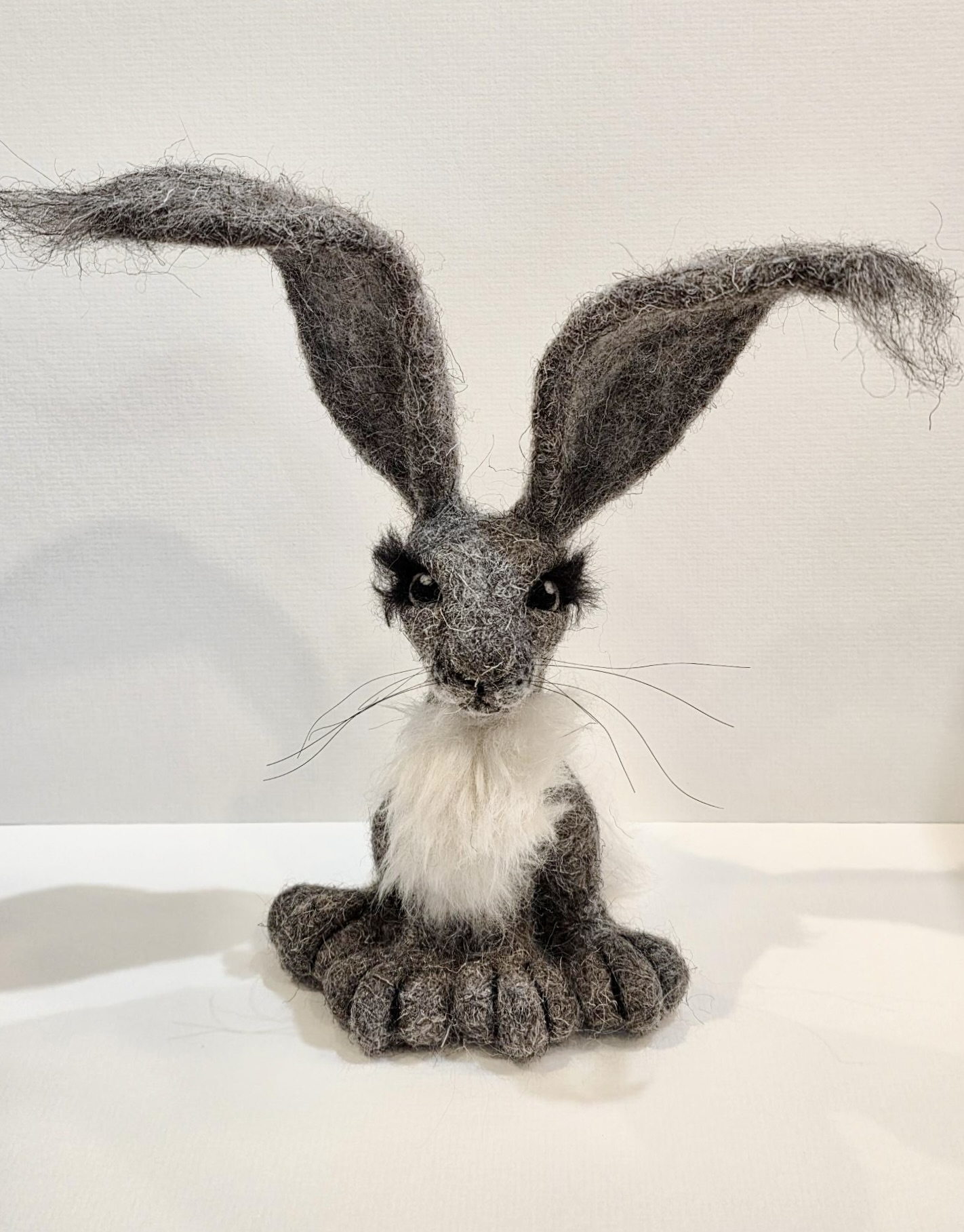 Hand Felted Hare, Grey, Made in Cumbria