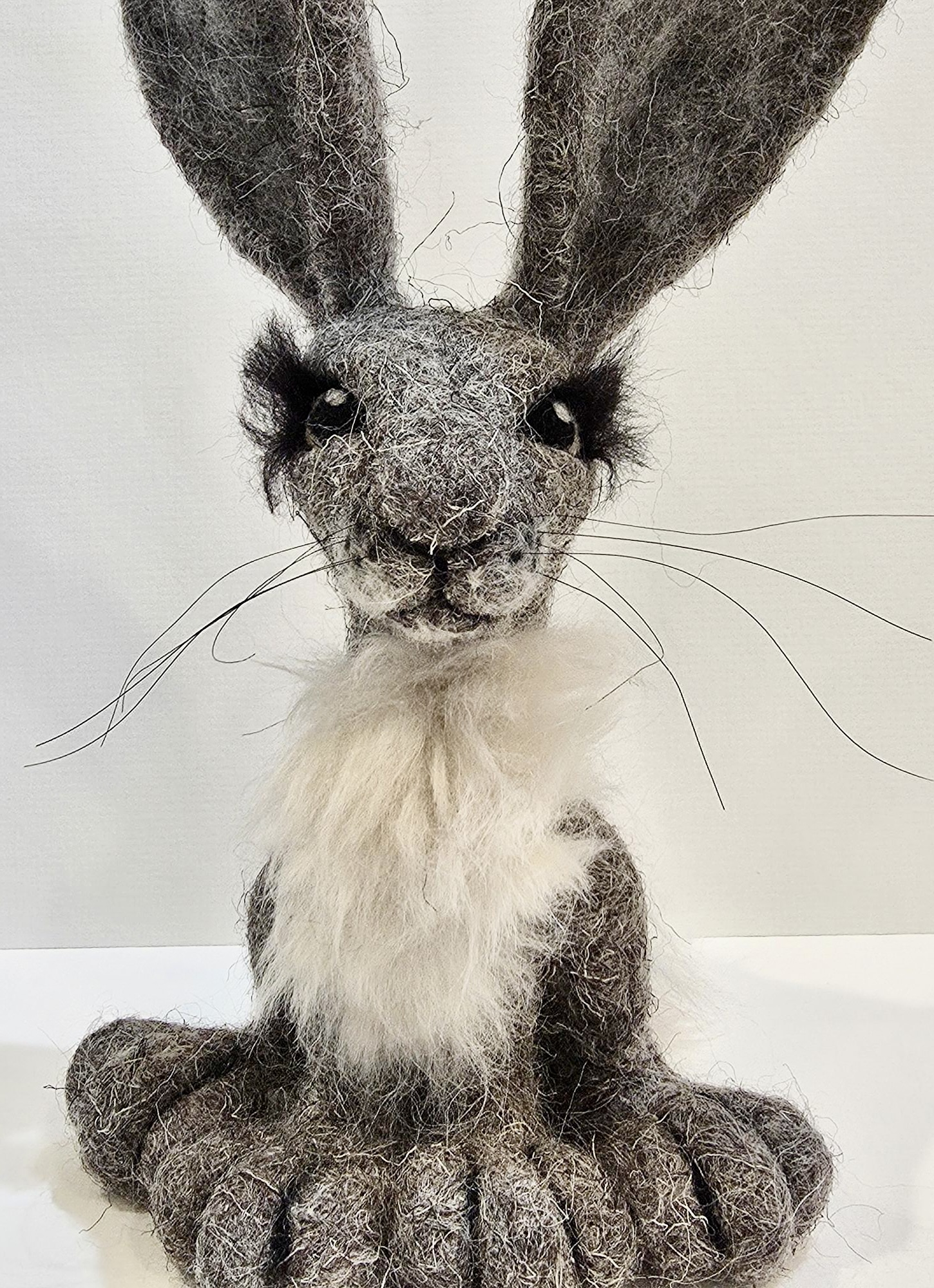 Hand Felted Hare, Grey, Made in Cumbria - Image 3