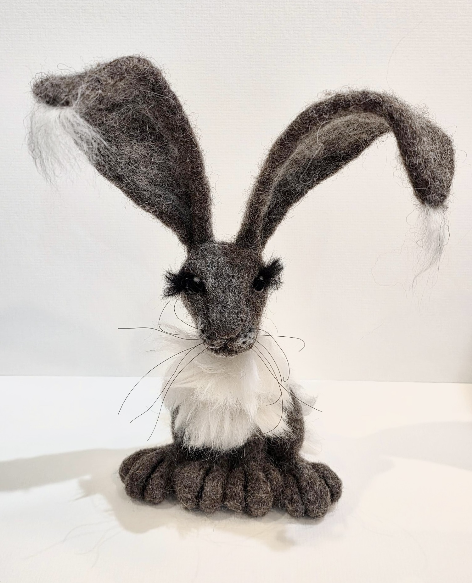 Hand Felted Hare, Brown & Grey, Made in Cumbria