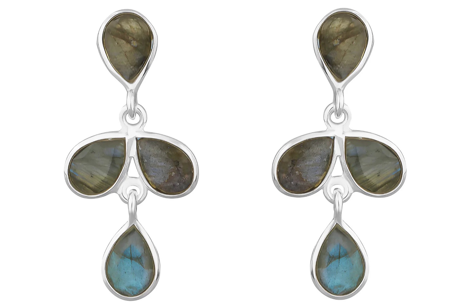 Labradorite Gemstone Drop Earrings - Image 2