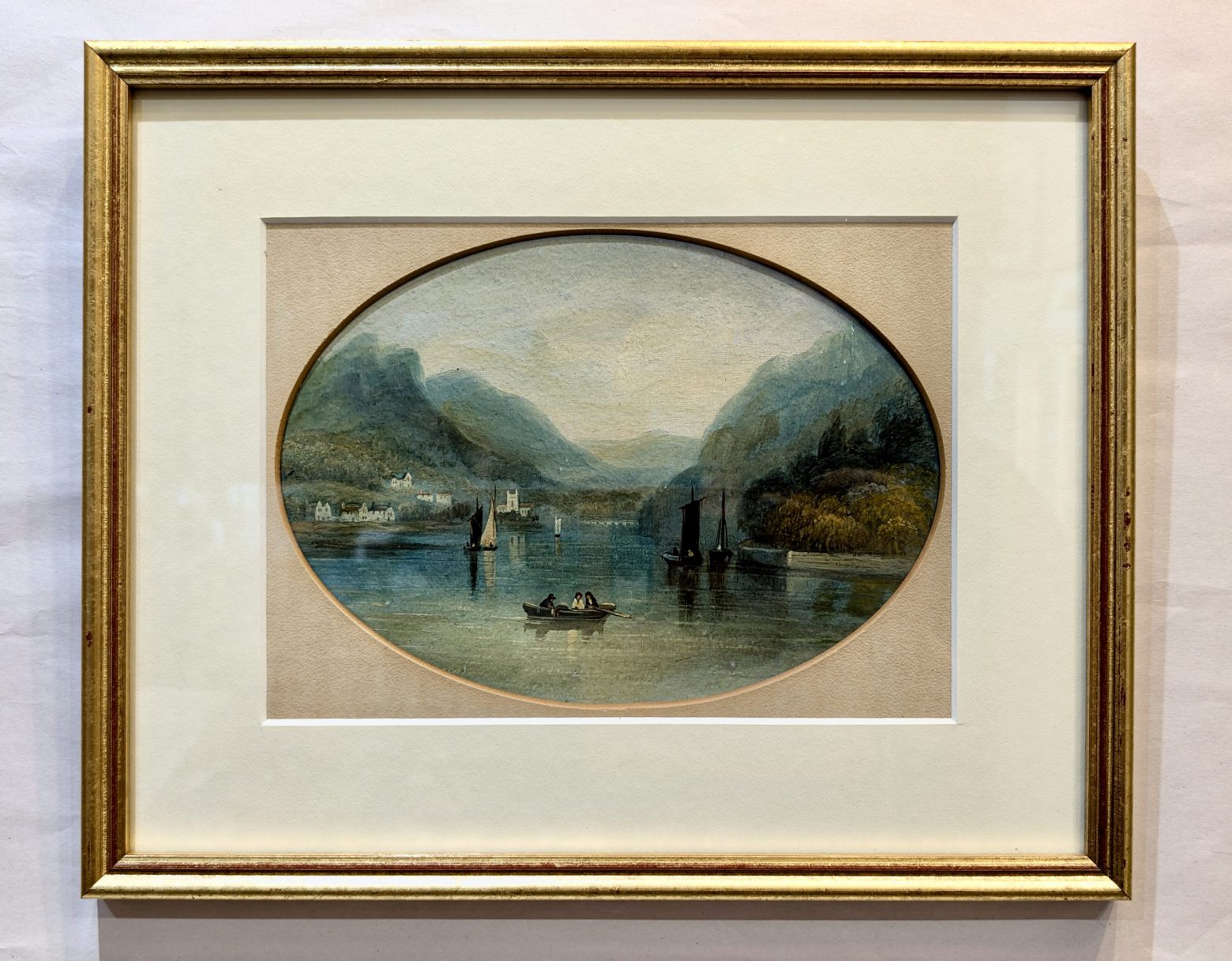 Grasmere Lake, Antique Painting, Original Oil Artwork