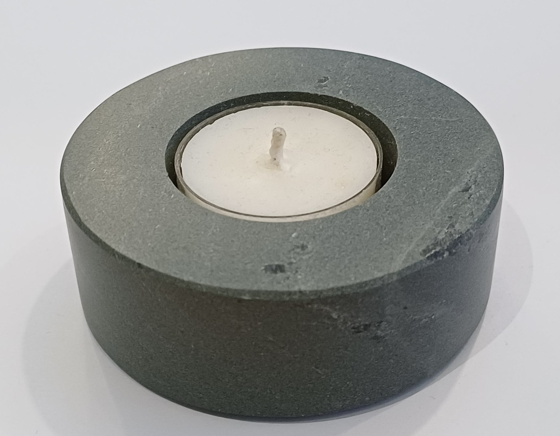 Handcrafted Round Cumbrian Green Slate Tealight Holder