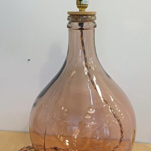 Recycled Glass Lamp, Teardrop Shape in Pink